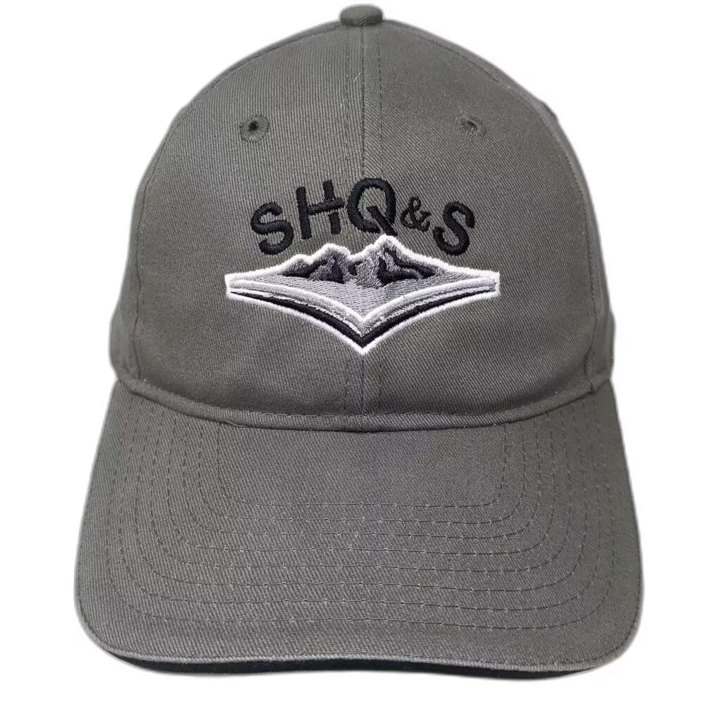 Image-N Gray Baseball Cap Hat SHQ&S Black White OS Embroidered Mountain Logo